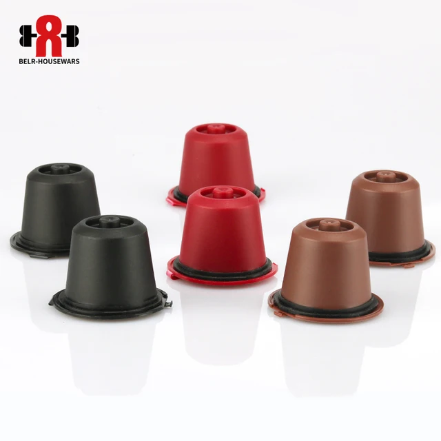 Best Price  6pcs/pack Refillable Reusable Coffee Capsule For Nespresso Machine Coffee Filter Compatible Nespresso Manxhine Basket 3 Color