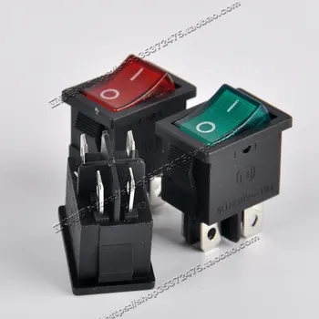 

ZM 30pcs rocker switch 250V 6A 125V 10A 4 pin 2 gear switch KCD1-104N/KCD1-104 15*21mm for power supply