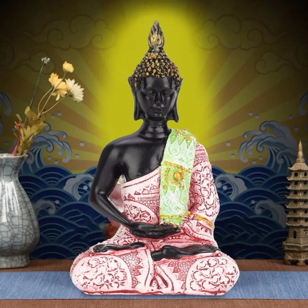 Статуя Будды природа песчаник таиландский Будда скульптура индийский фэншуй Статуэтка медитация миниатюрный домашний декор