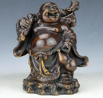 

SCY 1027+++Maitreya bronze statue of gourd, bag and Buddha handicraft