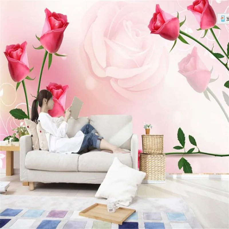 

Pink Flower Wallpaper 3 d Embossed Desktop Wallpaper Wall Picture European Wallpaper Wall Mural Living room Bedroom Kitchen