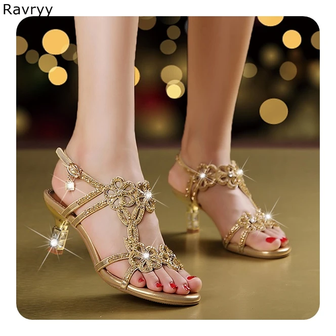golden sandals heels