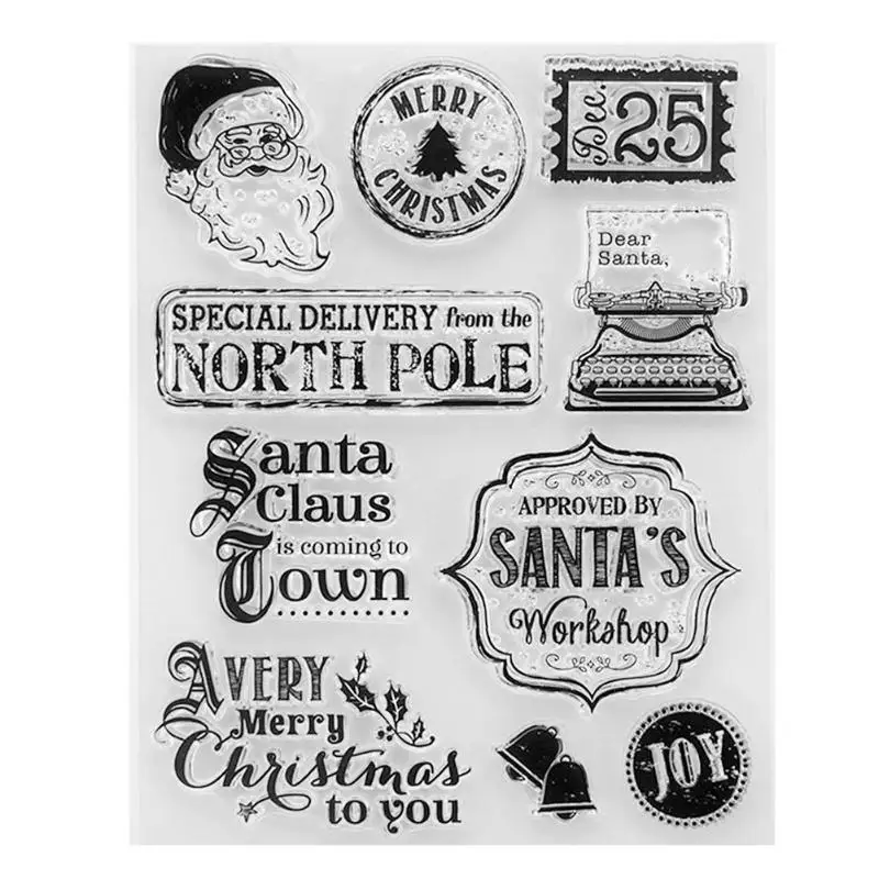 Рождество Санта Клаус силиконовые штампы для скрапбукинга Рождество прозрачные штампы для фотоальбома DIY ремесло штамп