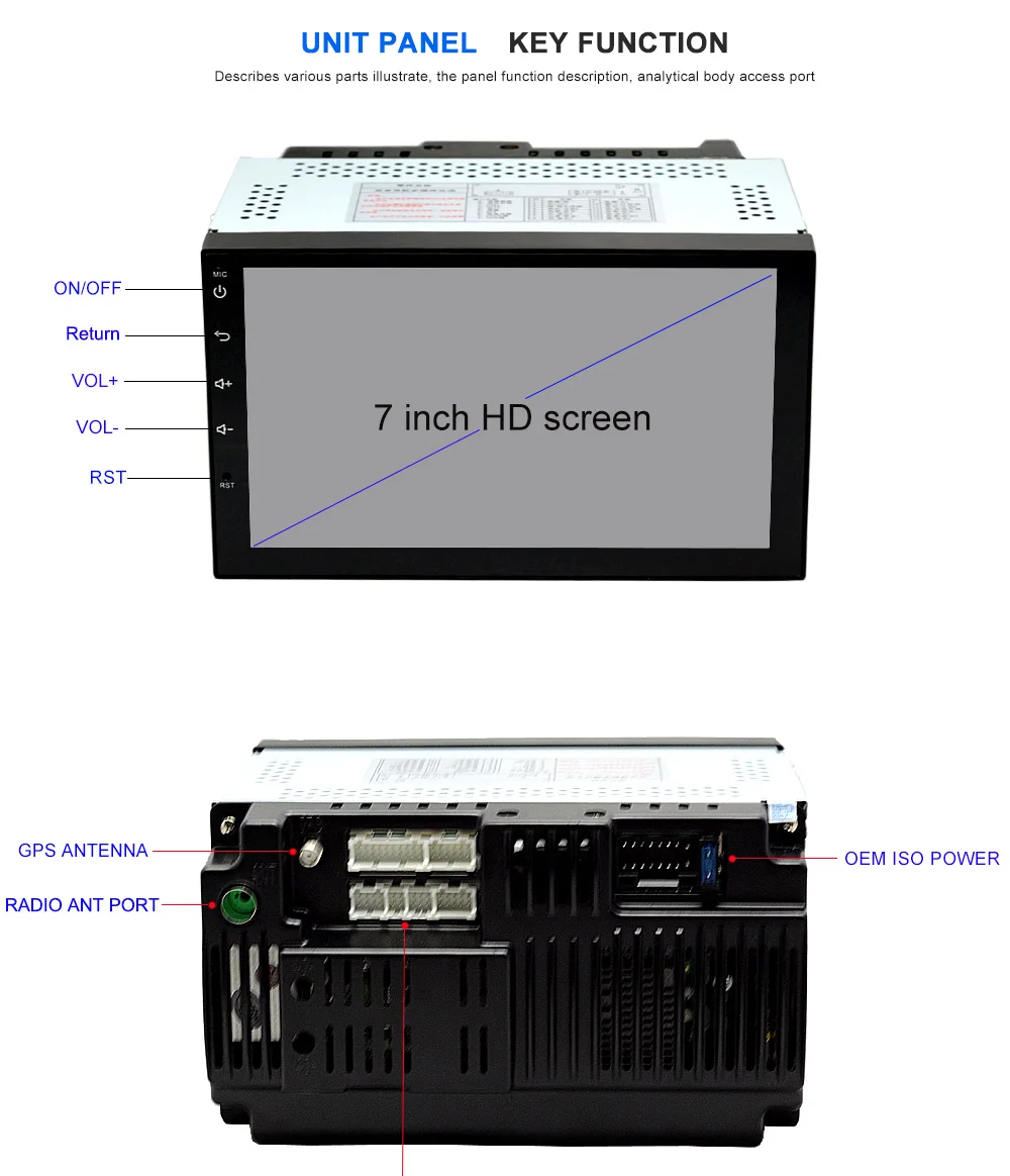 Sale Funrover 2 DIN android8.0 Car DVD GPS for Toyota Terios Old Corolla Camry Prado RAV4 Universal radio wifi Capacitive 7 inch rsd 12