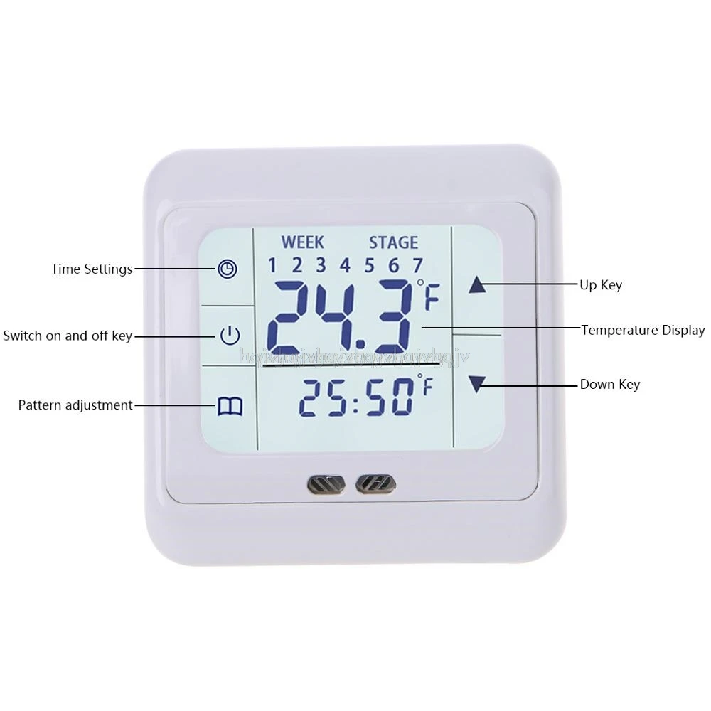 Ceny Termoregulator z ekranem dotykowym termostat grzejnikowy do ciepłej podłogi, elektryczny system grzewczy regulator temperatury z blokadą dla dzieci My17