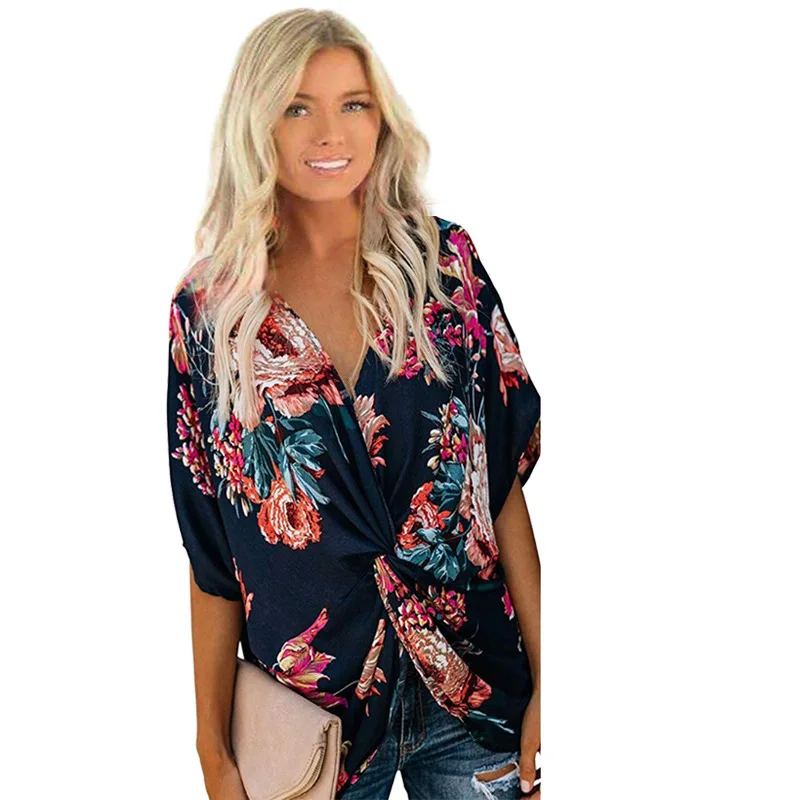 

womens tops and blouses plus size woman white blouse fashion 2019 korean top casual floral v-neck batwing sleeve streetwear