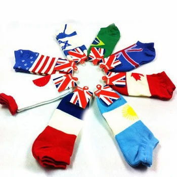 

ankle socks national flag cotton Polyester elastic short ship thin for summer/autumn unisex men/women female US/UK/FRANCE wh