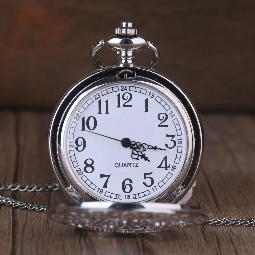 Винтажные серебряные ажурные карманные часы с цепочкой мужское ожерелье в стиле стимпанк карманные