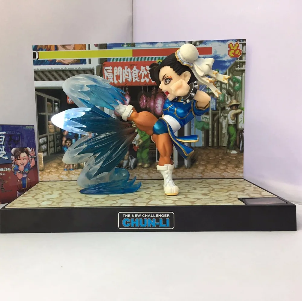 

J.G Chen Street Fighter The New Challenger Chun Li PVC Figure Collectible Model Toy with Light & Sound 15cm Boxed Christmas GIFT