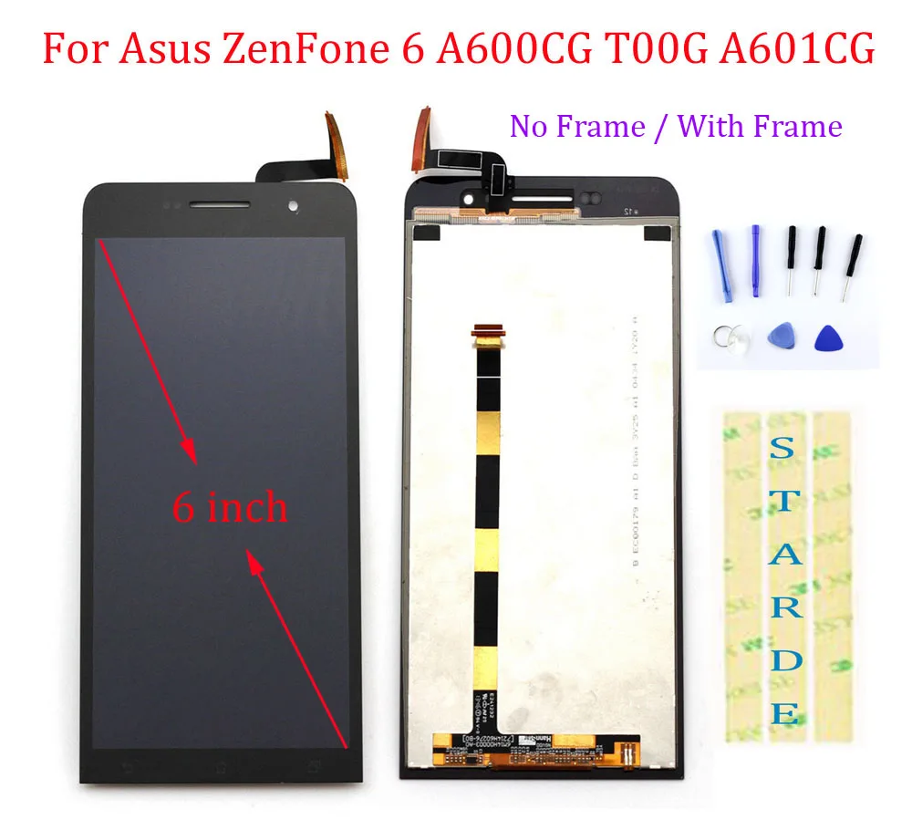 ЖК-дисплей STARDE для Asus ZenFone 6 A600CG T00G A601CG сменный сенсорный экран с дигитайзером в