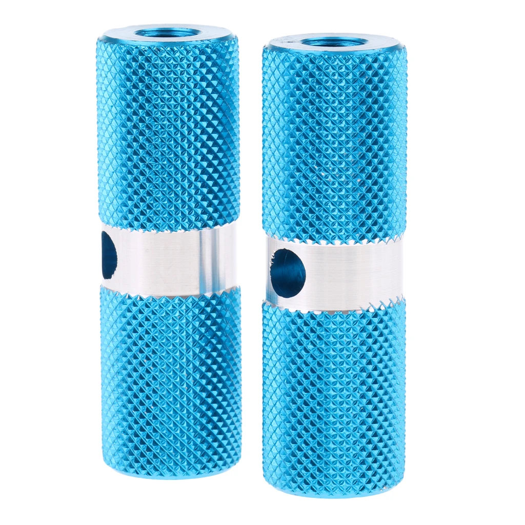Aluminium Alloy Cylinder BMX Front Rear Axle Foot Pegs Bike Bicycle Blue Bicycle Parts Replacement