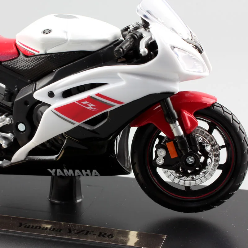 Бренд 1/18 масштаб детский YAMAHA YZF-R6 moto rcycle Супер спортивный гоночный Металлический Литой велосипед Модель автомобиля двигатель игрушка мото автомобиль в коробке