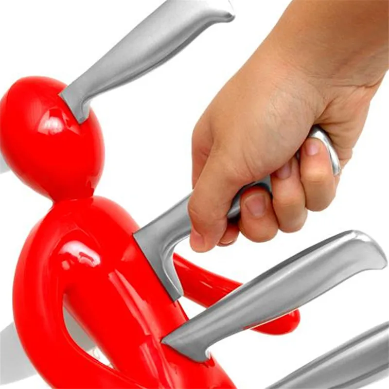  VILEAD Stainless Steel Humanoid Magnet Knife Holder Novelty Kitchen Gifts Creative Blocks Roll Rack - 32833562854
