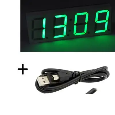 4 бита цифровой светодиодный электронные часы использовать в машине или шкафу USB мощность большой номер дисплей настольные часы - Цвет: clock with USB