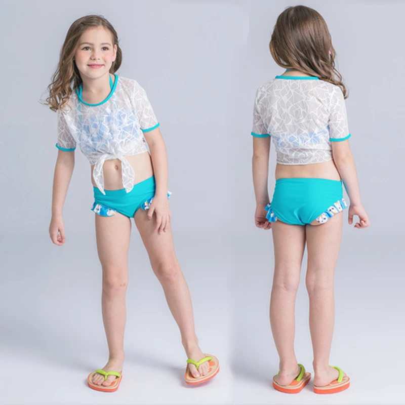 2018 Girls Bikini Junior Girls Swimsuit Cute Little Fish -6509