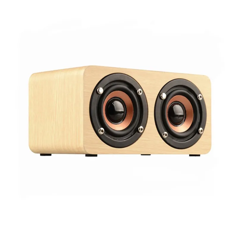 

Portable Wireless Speaker Wooden Dual Driver Powerful 10W Built-in Mic Stereo HiFi Sound TF Card 3.5mm AUX Bluetooth Speaker