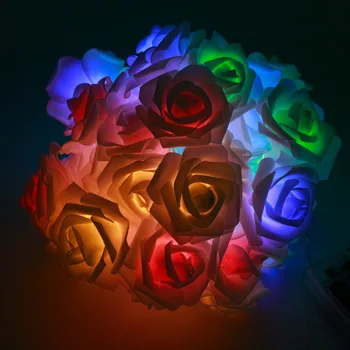 

4M Rose LED String Lights AA Battery Powered 1-4 Meters 7 Color 10 LEDs/m Rose Fairy Lamp For Valentine' Day Wedding Holiday