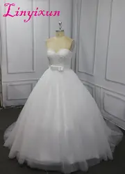 Linyixun бальное платье Сияющий бисером торжественное платье 2018 Милая тюль Vestido De Noiva Casamento свадебное платье