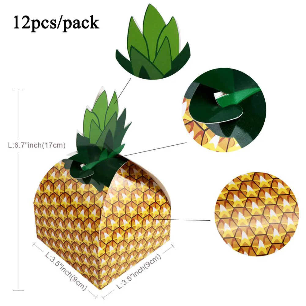 Теплые летние вечерние принадлежности с фруктами, ананас, арбуз, вечерние соломинки с животными, Гавайские Луау, подарки на день рождения, коробки - Цвет: candy gift bag