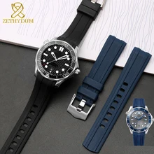 Силиконовый резиновый ремешок для часов 20 мм ремешок для часов изогнутый конец водонепроницаемый силиконовый браслет часы для AT150 300 синий ремешок для часов