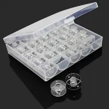 1 компл./лот прозрачный пластик 25 одиночные катушки для швейных машин с резьбой коробка для хранения для домашнего шитья