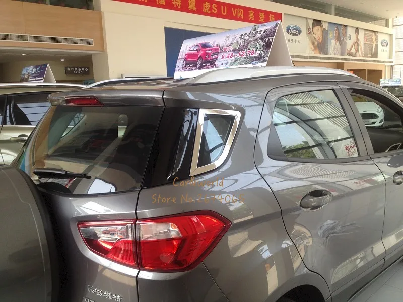 Для Форд Ecosport Защита от солнца на заднее стекло авто Блёстки спойлер отделкой сбоку украшения крышки 2013 Нержавеющая сталь автомобиль-Стайлинг Интимные аксессуары