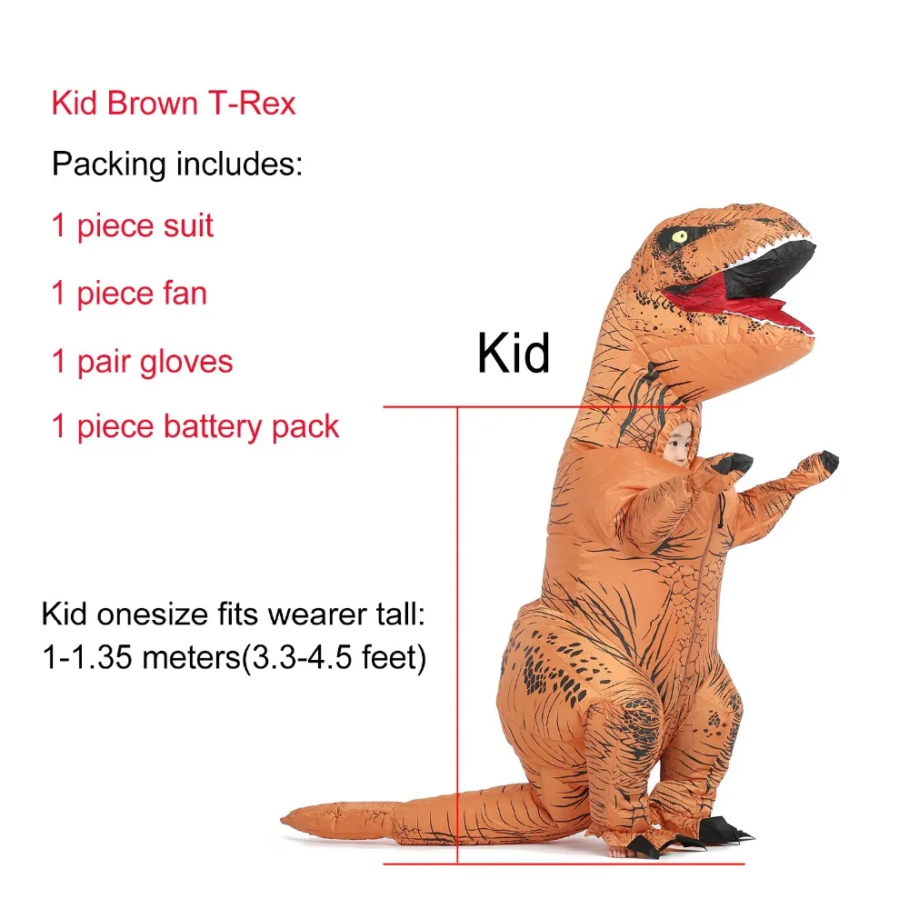 Unisex kid T-Rex inflatable costume Fancy dress Jumpsuit Cosplay Party Halloween Purim Christmas animal Cosplay Dinosaur Unisex kid T-Rex inflatable costume Fancy dress Jumpsuit Cosplay Party Halloween Purim Christmas animal Cosplay Dinosaur