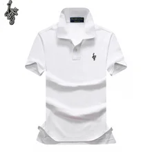 On sale pique cotton Summer brand horse mens short sleeve polos mens lapel shirts ralphmen tops 3 embroidery logo polos shirt L8