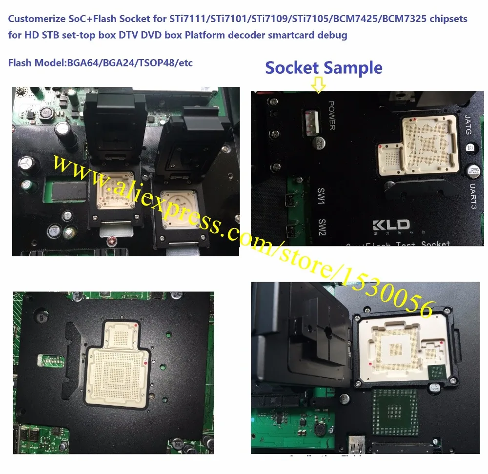SoC Flash Socket CPU STi7111/STi7101/STi7109/STi7105/BCM7425/BCM7325 chipsets для HD STB set top box DTV DVD Plaform decoder|chipset| |