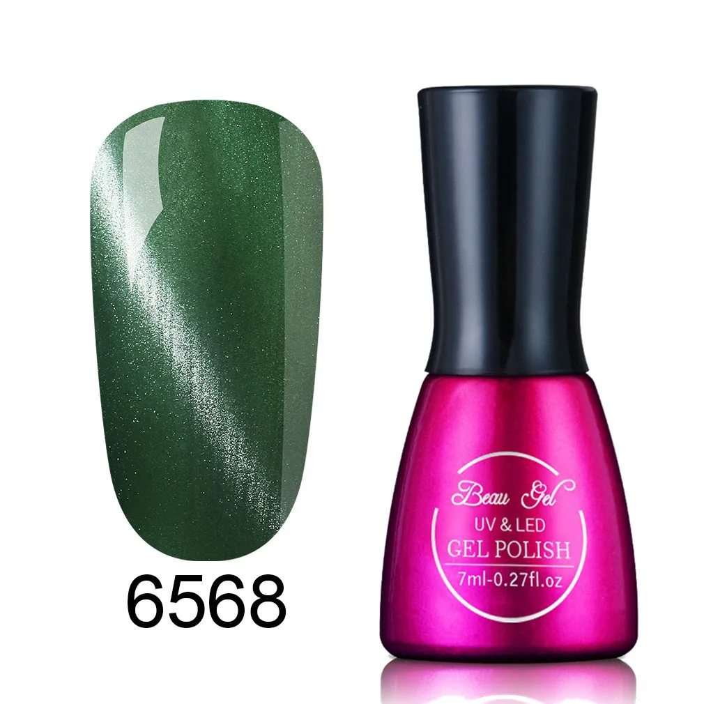 Гель Beau UV Nails кошачий глаз лак долговечный УФ Полупостоянный магнит 7 мл