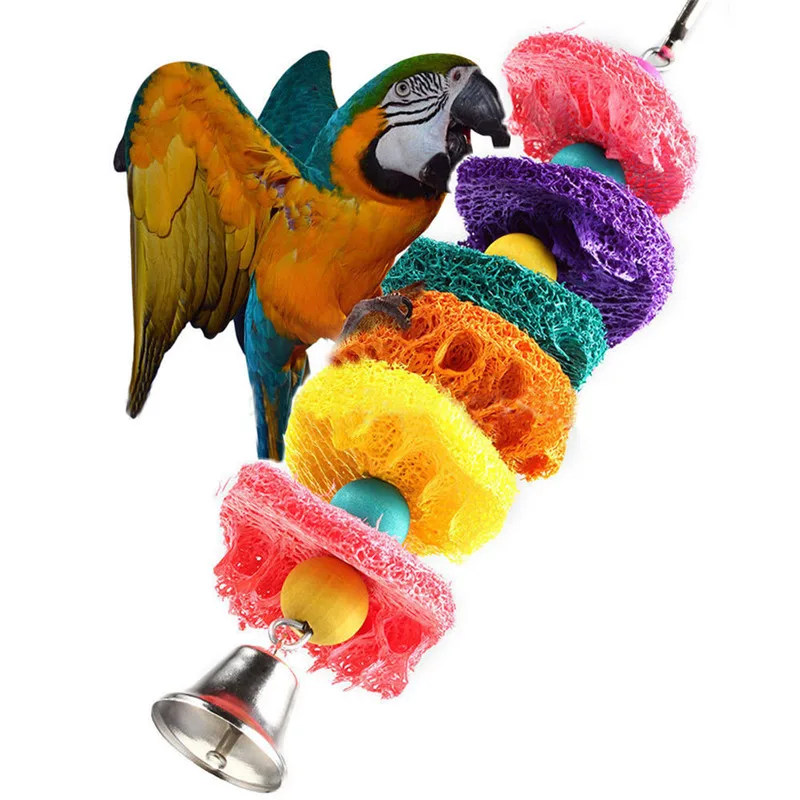 Забавные игрушки для птиц, деревянный гамак, Длиннохвостый попугай, попугай, качаны, качели, домашние птицы, жевательные игрушки - Цвет: same as picture