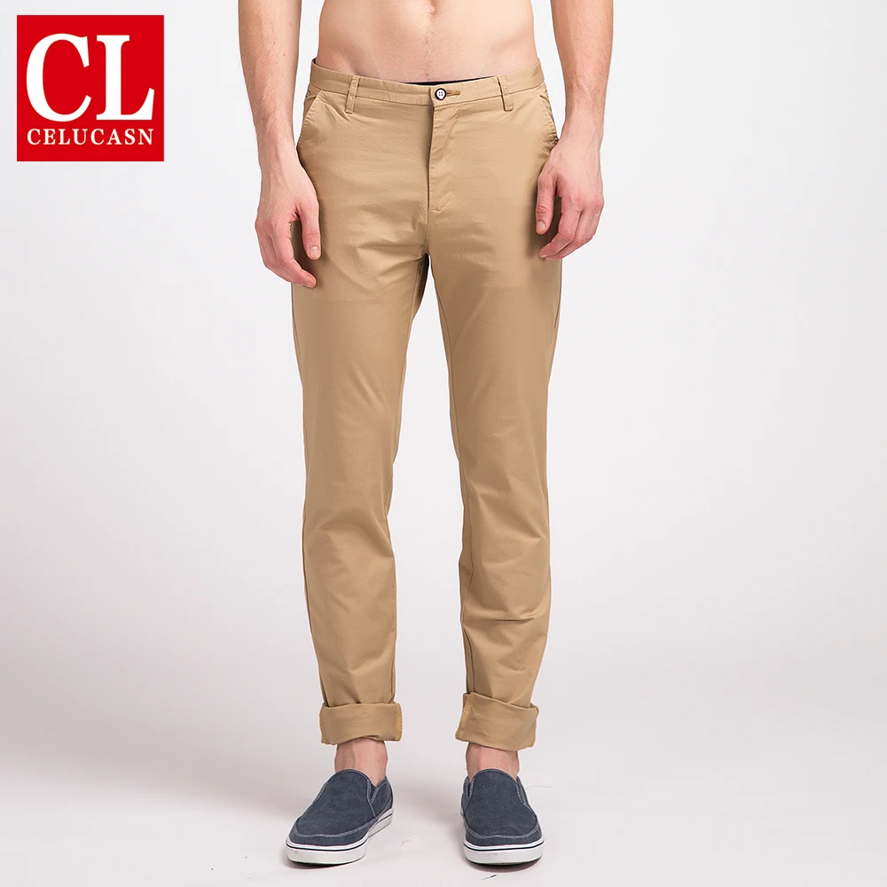 Celucasn Parsoon Brand Summer Mens Youth Long Pants Casual Business