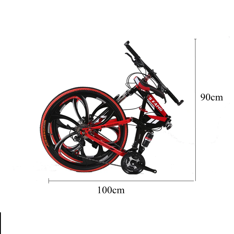 Горный велосипед 21 скорость 2"-дюймовый складной велосипед велосипеды унисекс ударопрочный каркас велосипед спереди и сзади механик