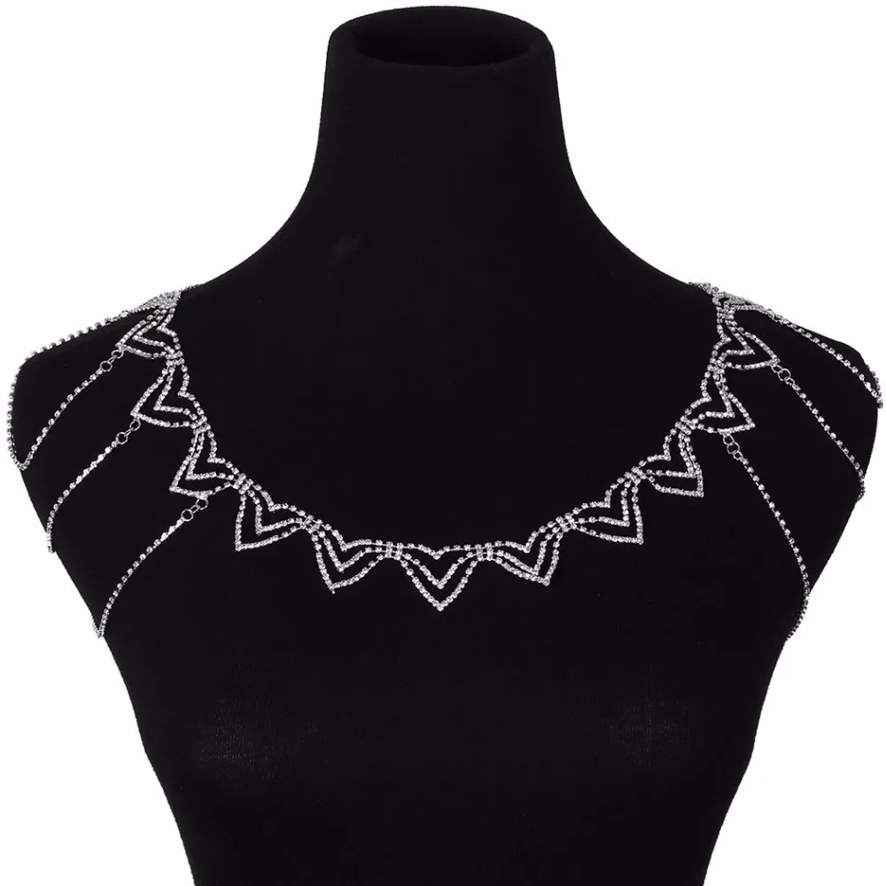 

Luxury Rhinestone Shoulder Chain Necklaces & Pendants Beads Chains Punk Necklace Fashion Night Club Party Shoulder Accessories