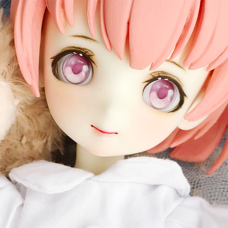 BJD eyes pressure eyes 10mm-12m-14mm-22mm pink cartoon eyes for 1/8 1/6 1/4 1/3 BJD SD doll accessories for photos