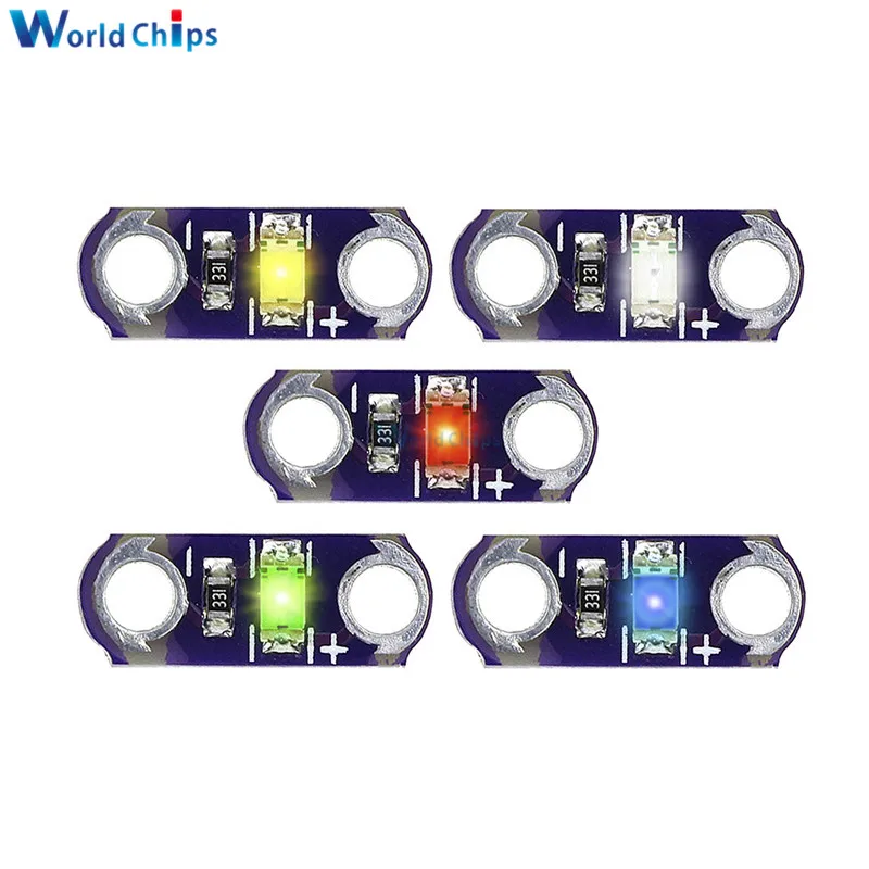 

10Pcs/lot Mini LilyPad LED 3-5V 40MA SMD LED Equipment for Arduino Yellow/Green/White/Blue/Red Light Module DIY KIT