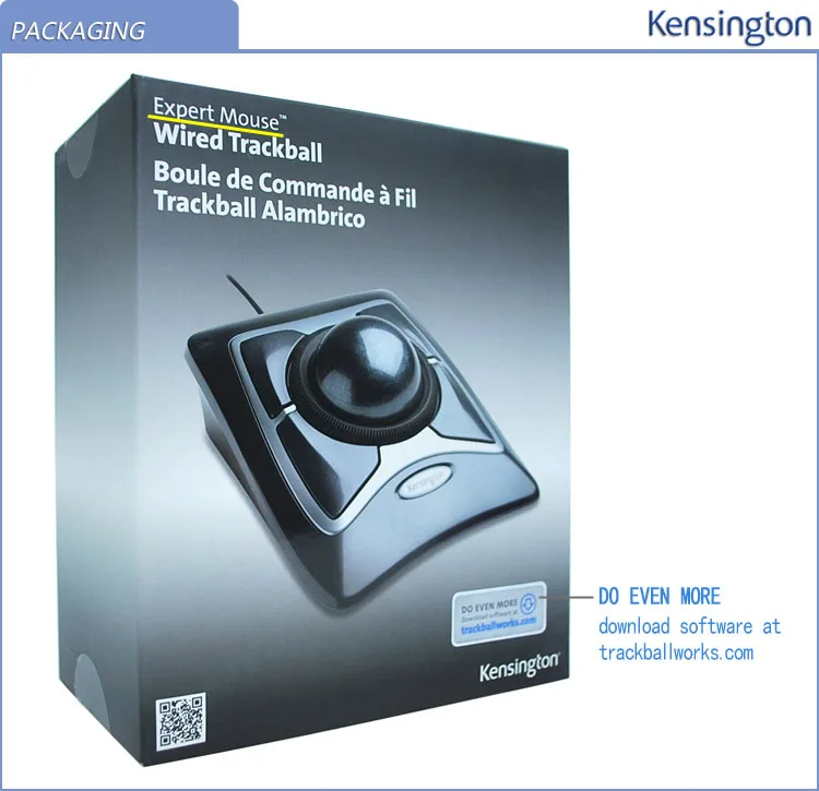 Kensington Original Trackball Expert mouse оптическая USB для ПК или ноутбука(большое кольцо для прокрутки шариков) с розничной упаковкой