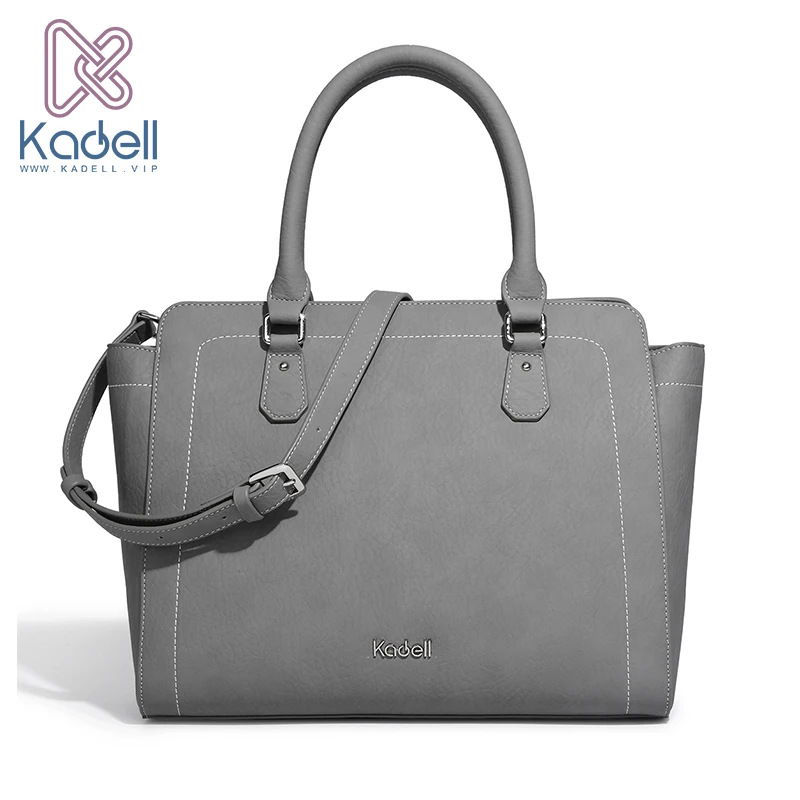 Kadell 2018 New Women PU Leather Handbags Satchel Purses Messenger Bag Fashion Trapeze Solid Totes Lady Purses