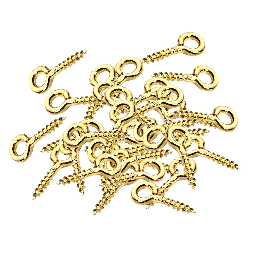 50pcs Gold Screw Eye Pins Eyelets Screw for Keychain Clay Jewelry Assortment