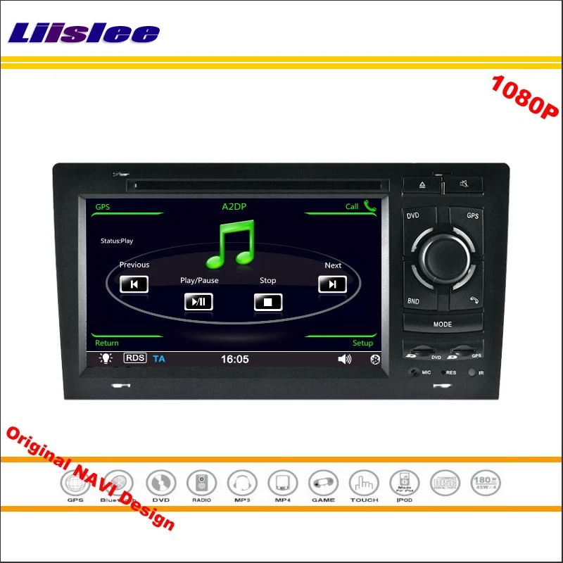 Discount Liislee For Audi A8 / S8 1994~2003 Car Stereo Radio CD DVD Player GPS Nav Navigation 1080P HD Screen System Original NAVI Design 2