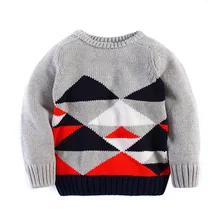 Little Maven/Фирменная Новинка для мальчиков Весна-осень-зима с круглым вырезом хлопок Алмаз пуловер вязаный Повседневное качество свитера