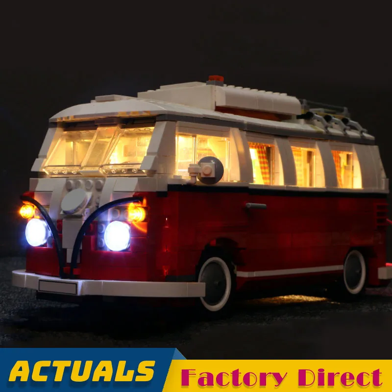 

IN STOCK 1354pcs Camper Van 21001 Creator Expert Series Building Blocks Assembly Car Bricks Toy with LED Light LegoINGlys 10220