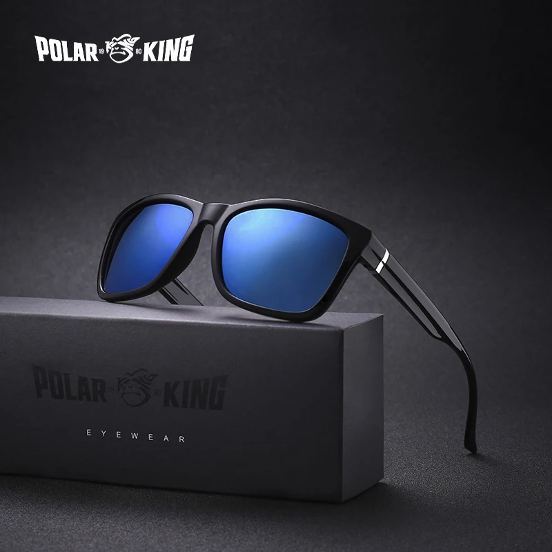 

POLARKING Brand Fashion Sunglasses Men Polarized Vintage Square Driving Eyewear Men's Travel Sun Glasses Oculos de sol Plastic