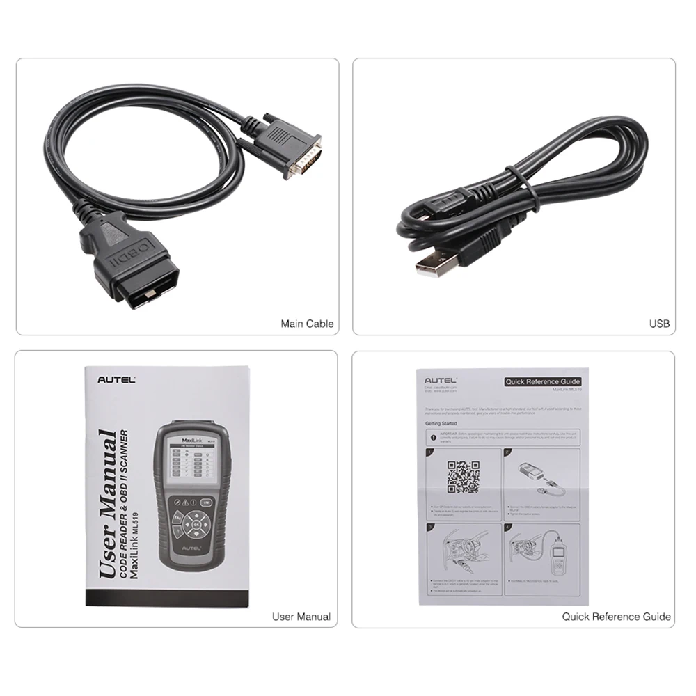 Новый AUTEL ML 519 AutoLink считыватель кодов неисправностей для всех OBD2 CAN EOBD JOBD|reader|can