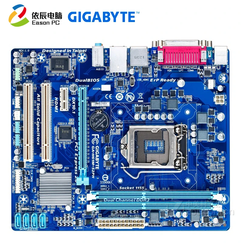 

GIGABYTE H61M-S2PH LGA1155 DDR3 i3 i5 i7 16G Micro-ATX