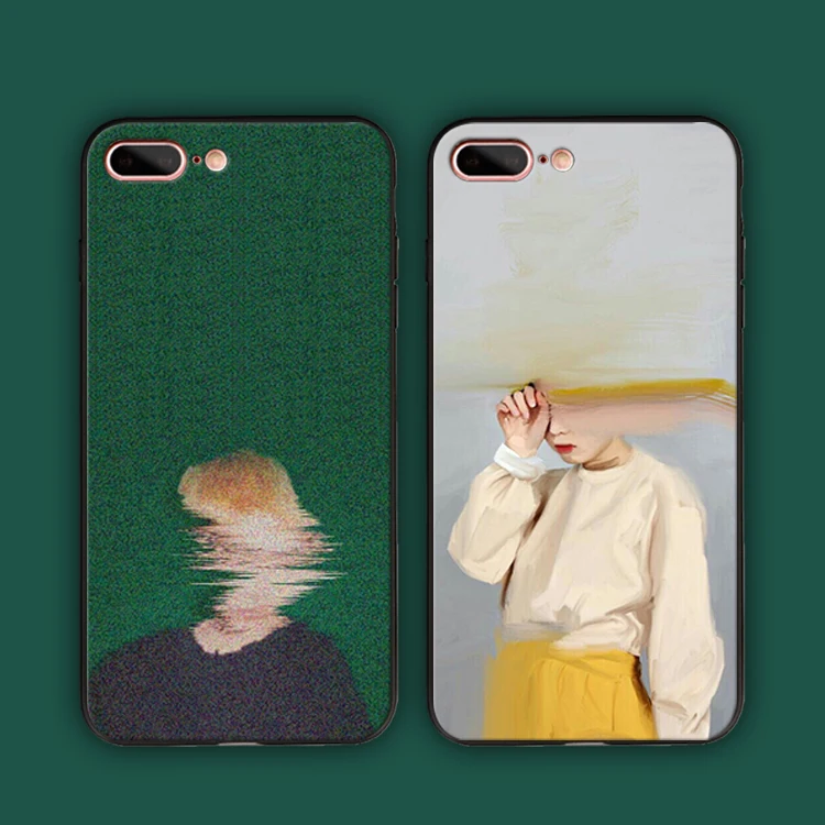 

Abstract Art Phone Cases For iPhone X 8 7 6 6s Plus Funny Couple Little Girl Love Heart Letter Cover Cases For Samsung s6 s7 s8