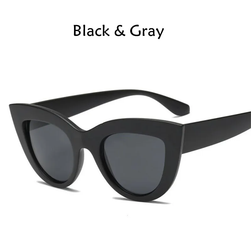 Новые женские солнцезащитные очки "кошачий глаз", матовые черные брендовые дизайнерские солнцезащитные очки Cateye для женщин, UV400 - Цвет линз: Bgray