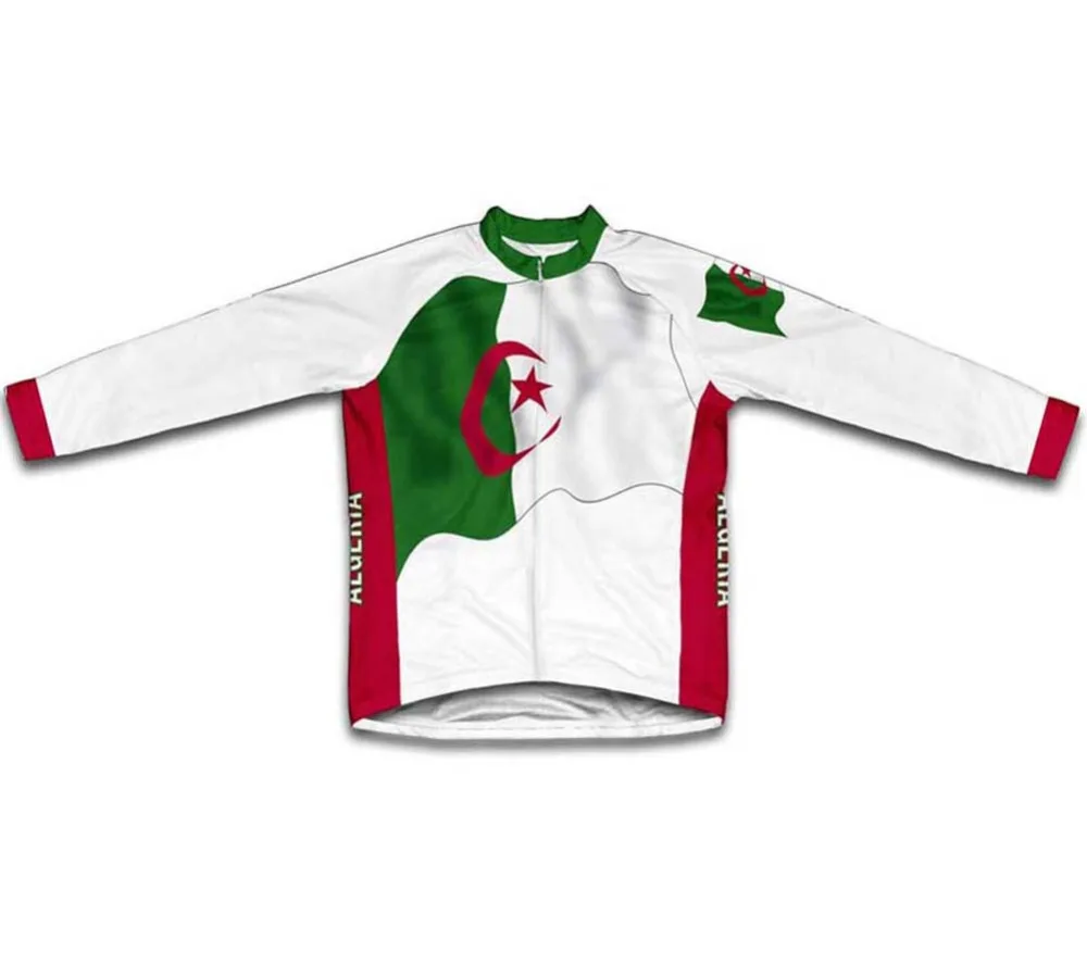 

Algeria Flag Winter thermal fleece Cycling Jerseys Men winter cycling clothing Ciclismo Maillot Cycling Clothes