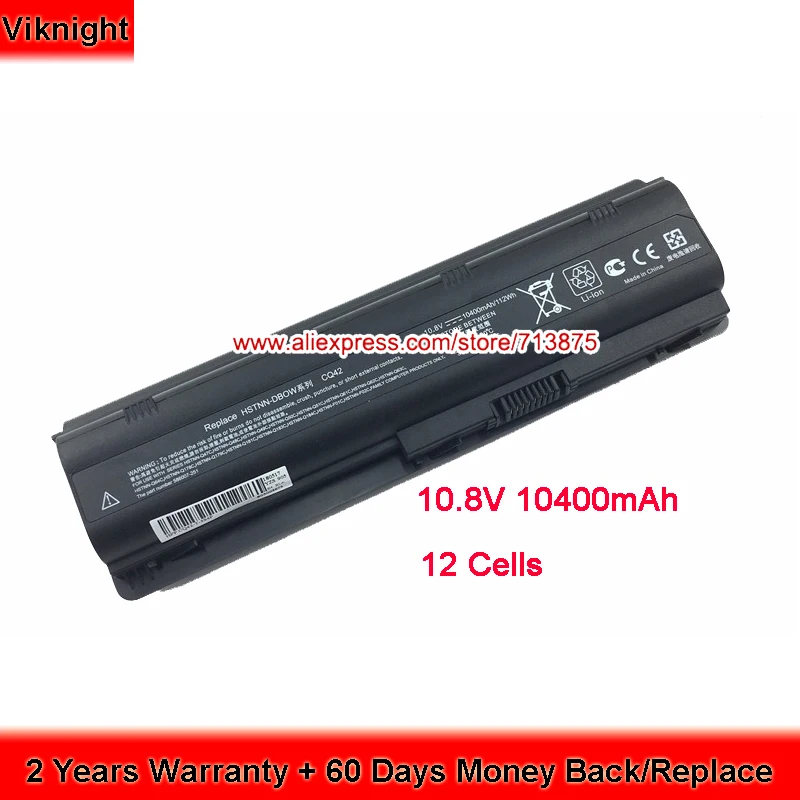 

12Cells Replacement Battery For HP Pavilion G6 G4 G7 DV6 HSTNN-Q62C MU09XL DV5-3000 DV6-6000 10.8V 10400mAh