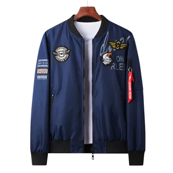 

Autumn Winter Double-sided Wear Jackets Men Air Force One Bomber Baseball Military Pilot Jacket Vest Homme Plus Size